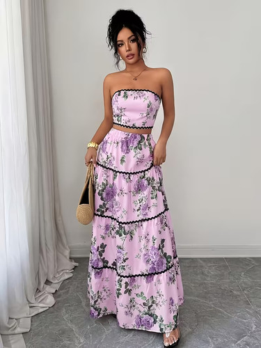 Langer rock mit bandeau 2er - langer,