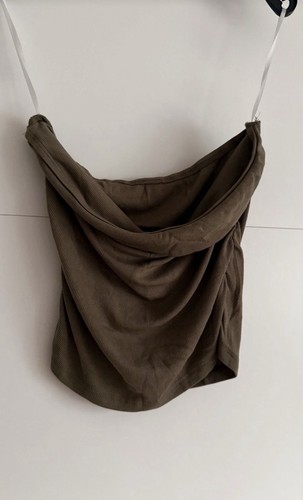 Dunkelgrünes bandeau top - top, mit