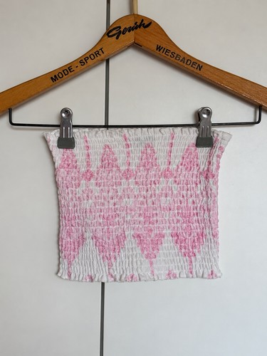 Bandeau top weiß rosa - top, weiß/rosa